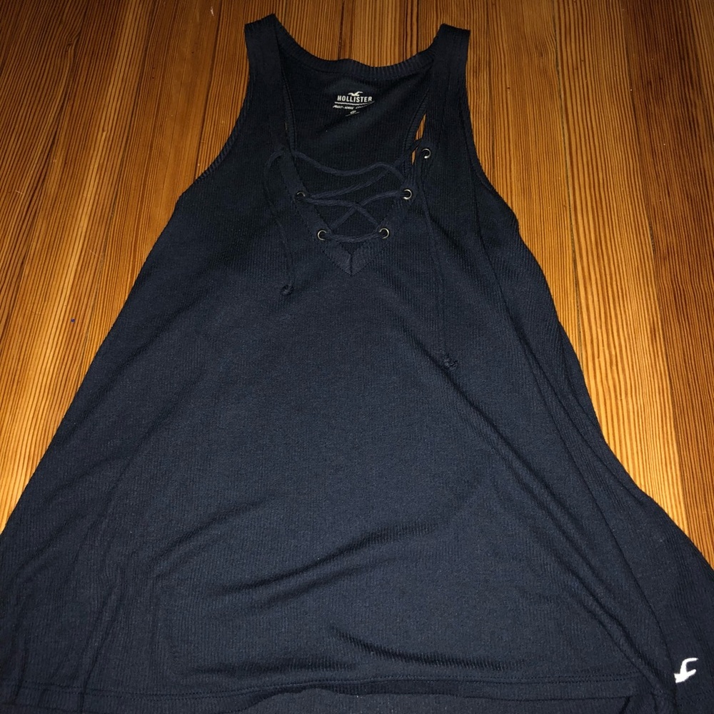 navy blue tank top with ties